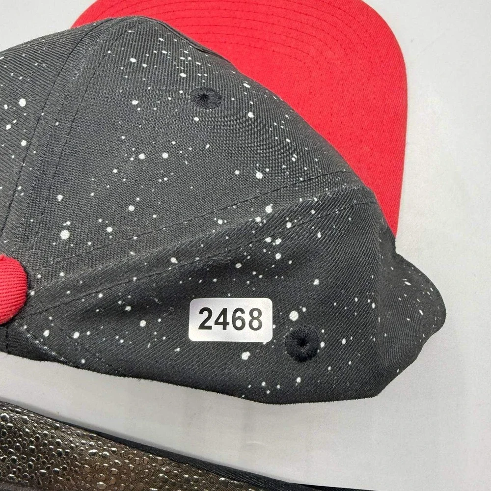 Air Jordan Flight Hat Men Black Red Speckled Print Jumpman Snap Back‎ Cap